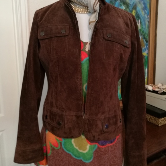 Brown Suede Jacket- Tailored - Picture 1 of 8